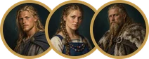 Rivales: Leif, el pescador · Sigrid, la escalda · Harald, el jarl
